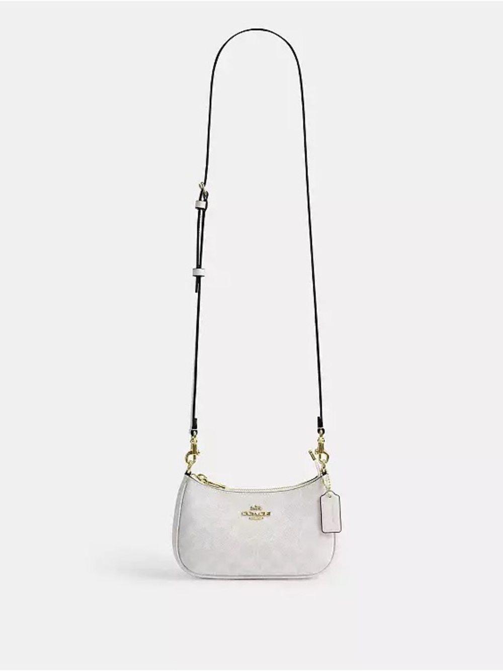 Coach White Logo Shoulder Bag with Gold-Tone Details